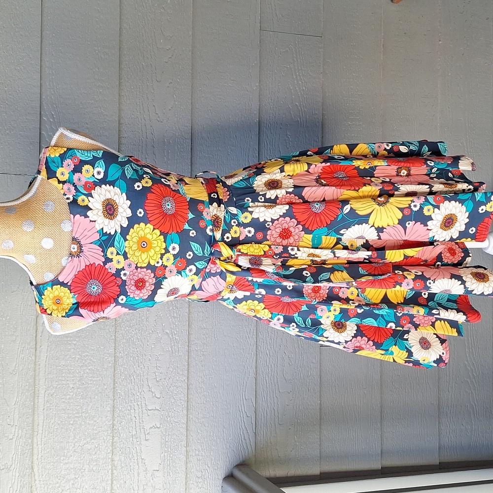 Modcloth Ixia 60's Colorful Floral Dress Size Small Made In USA Retro - Picture 3 of 10